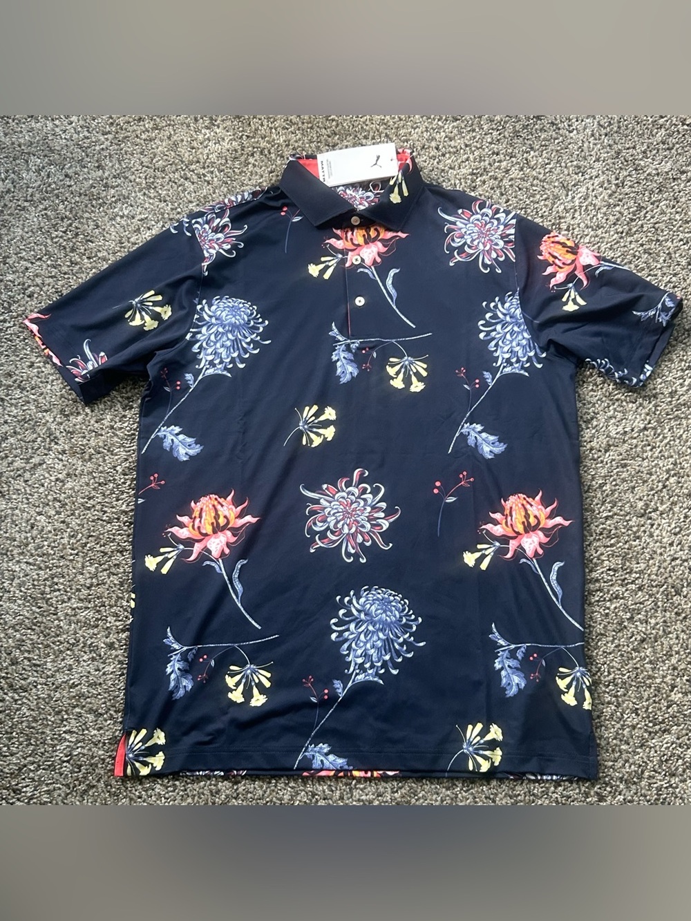 Puma MATTR Men’s Polo Golf Dahlia Polo Navy Blue Men’s Size Large 628827-01